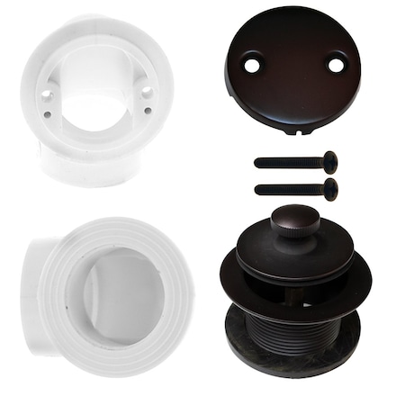 Westbrass Twist & Close Sch. 40 PVC Plumber's Pack W/ Two-Hole Elbow in Oil Rubbed Bronze D542-12